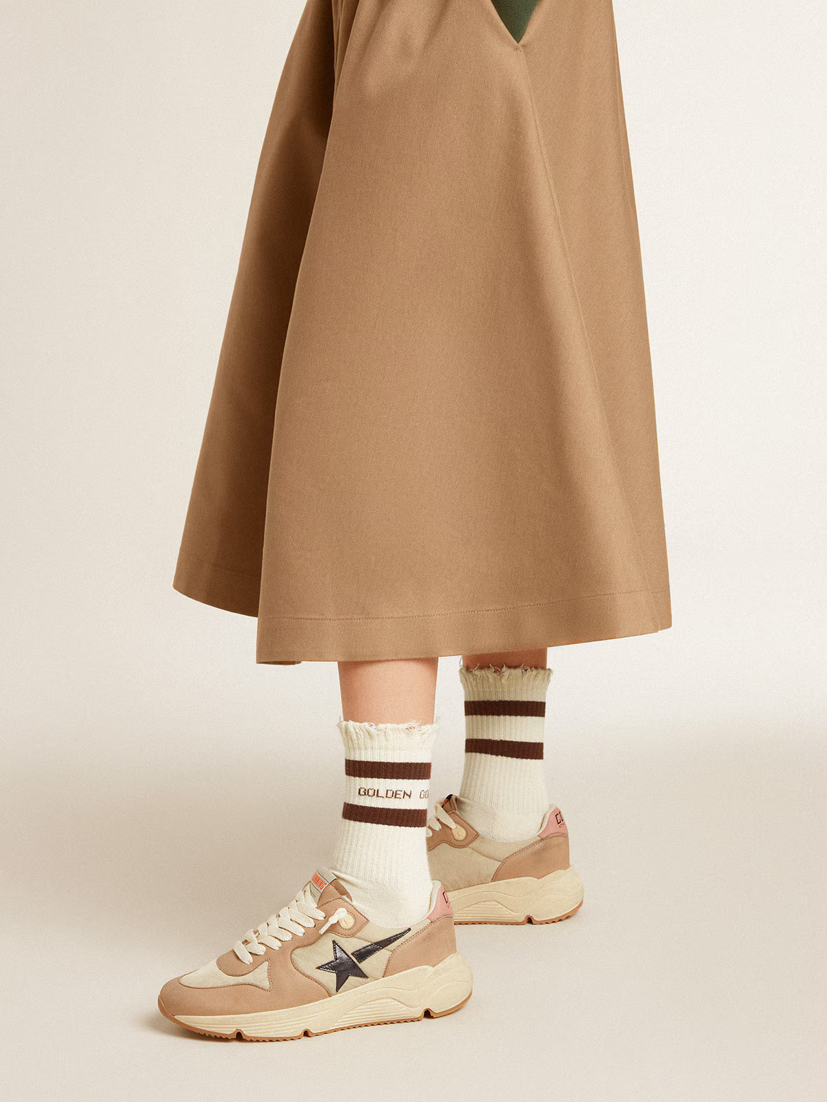 Chaussettes rayées Golden Goose, coloris bordeaux, coton – vue 3