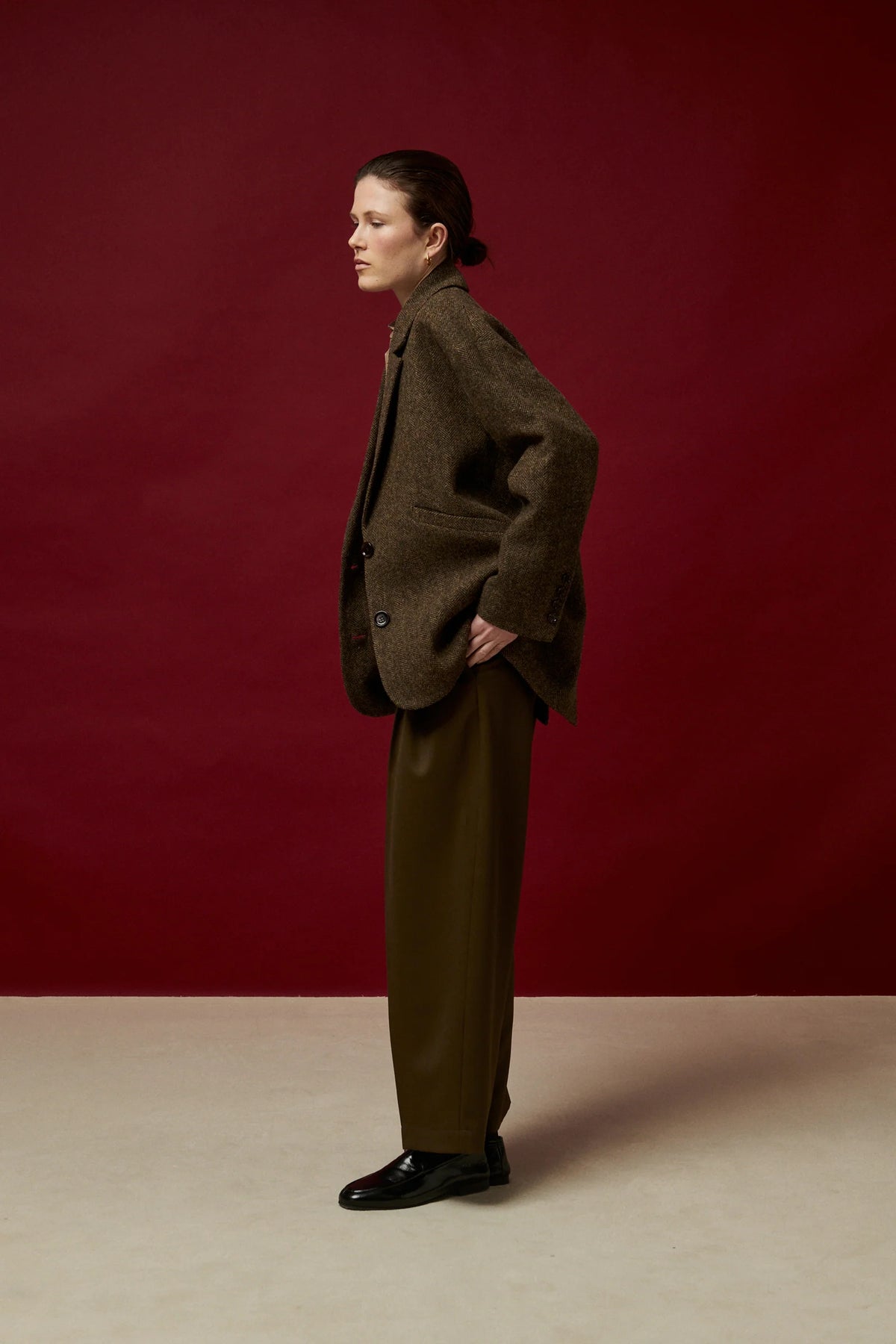Pantalon Conrad Belle Pièce, coloris bronze, laine – vue 2