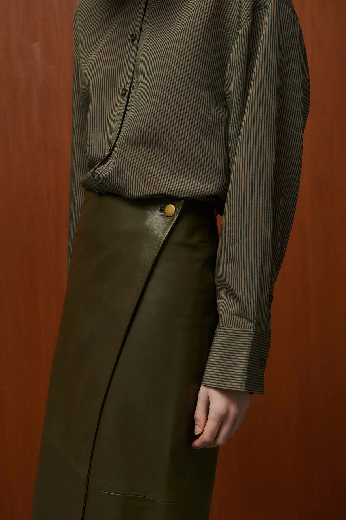 Jupe Pénélope Belle Pièce, coloris bronze, cuir – vue 2