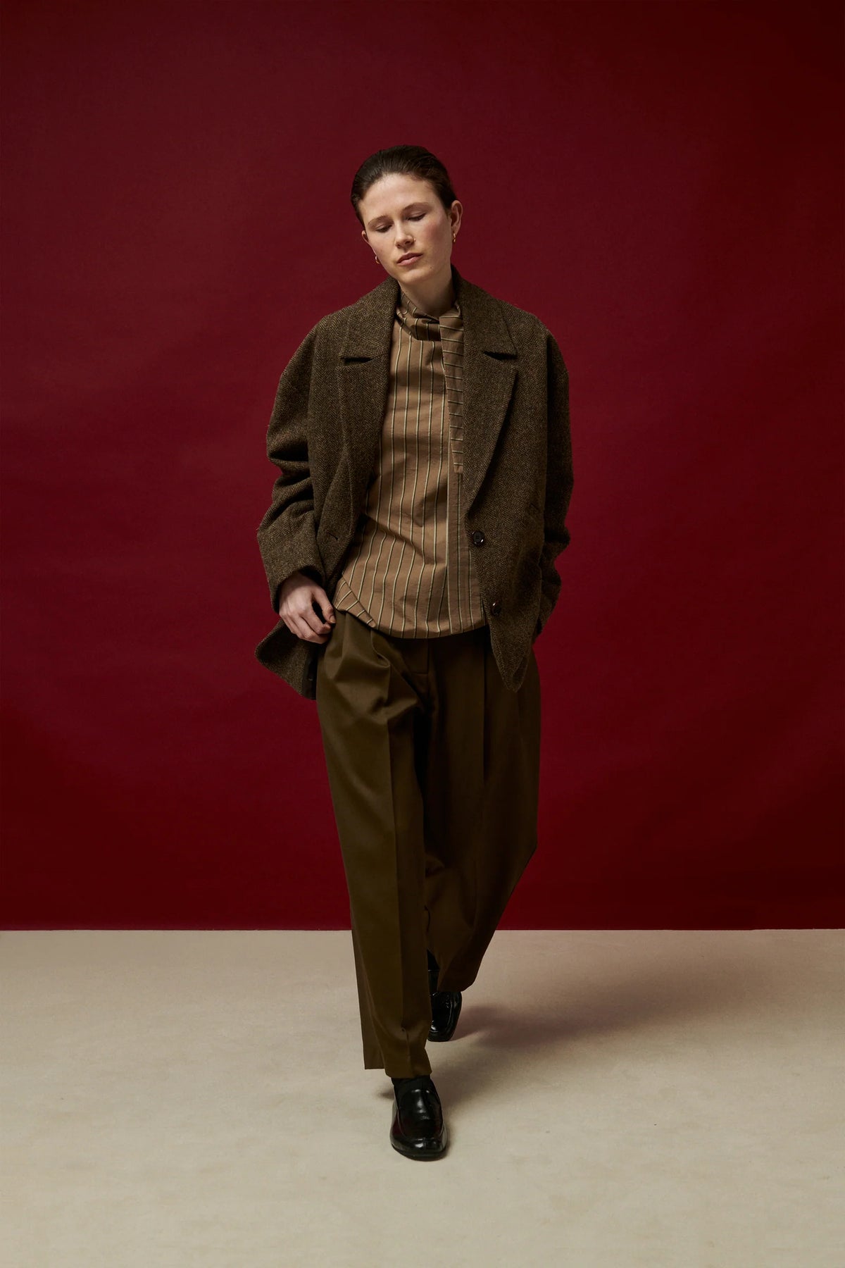 Pantalon Conrad Belle Pièce, coloris bronze, laine