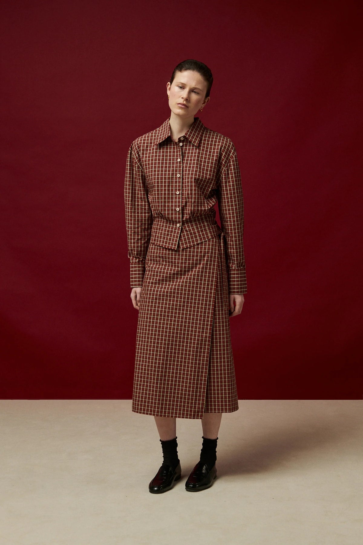Chemise Idris Belle Pièce, coloris bordeaux, coton