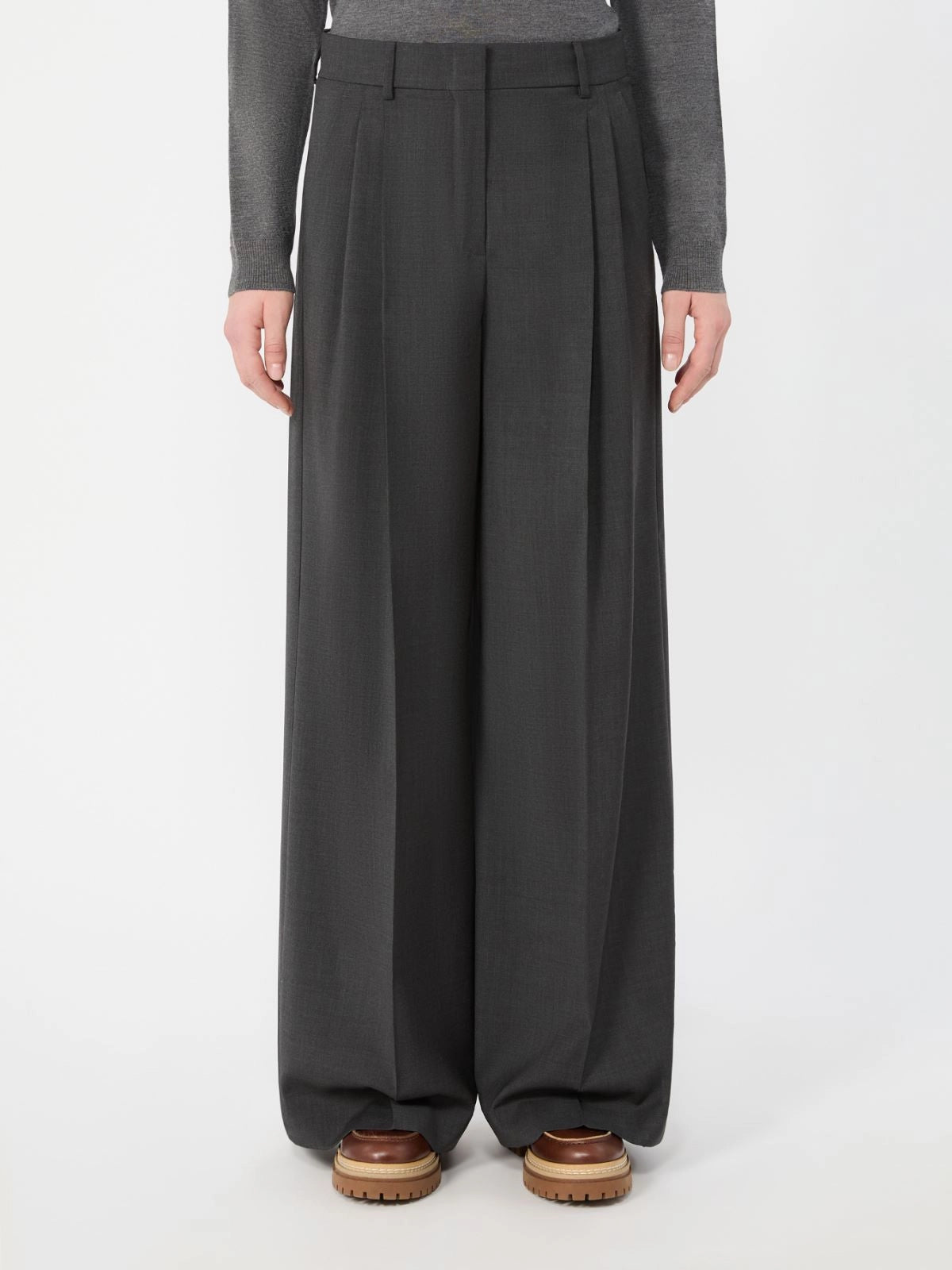 Pantalon Adelfi WeekEnd MawMara, coloris anthracite, laine – vue 2