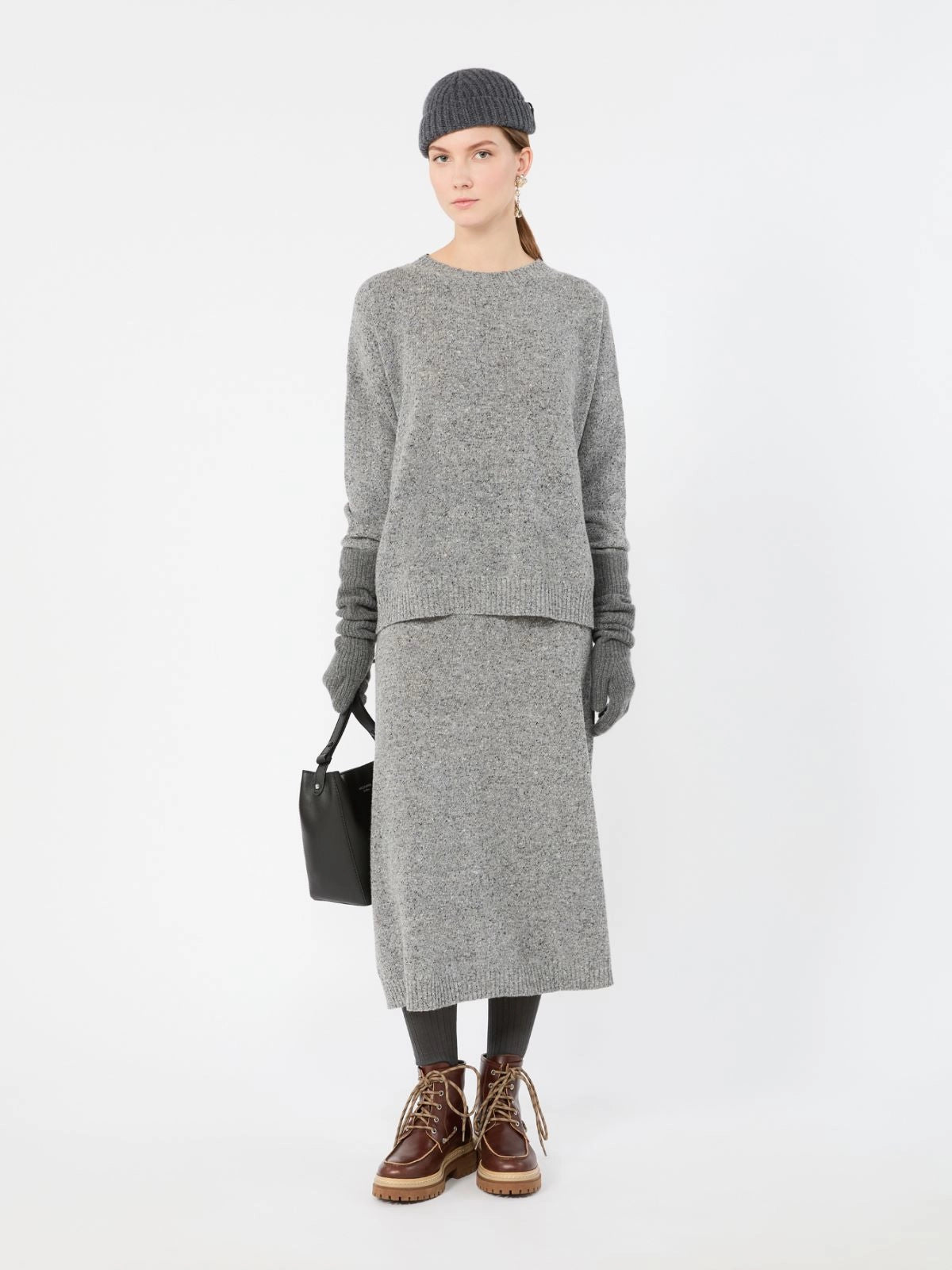 Jupe Aloa WeekEnd MaxMara, coloris gris, laine – vue 2