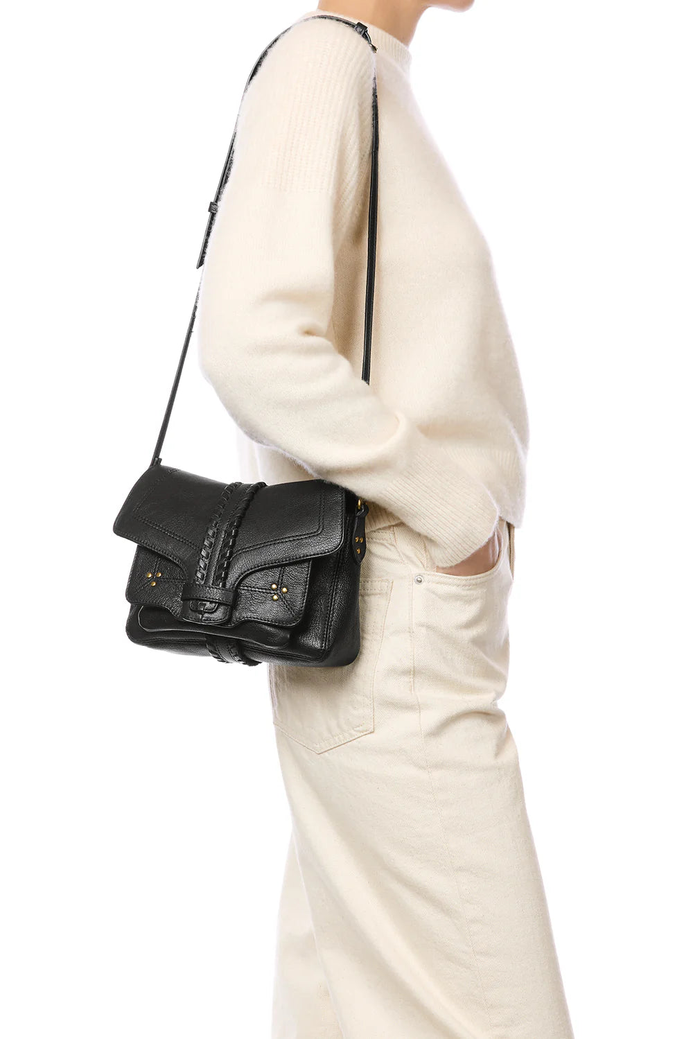Sac Harry S Jérôme Dreyfuss, coloris noir, chèvre – vue 2