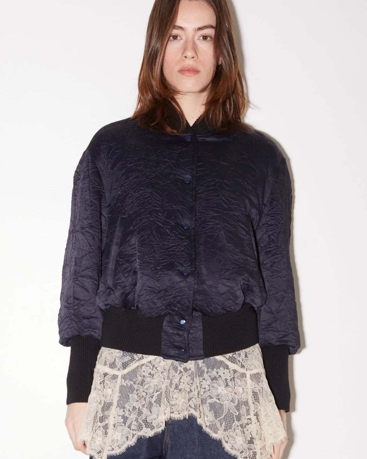 Veste Puzzle Roseanna, coloris marine, acétate – vue 2