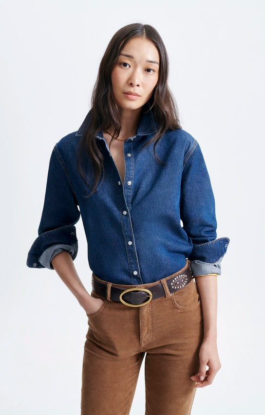 Chemise Gigi denim Vanessa Bruno, coloris indigo, coton – vue 2