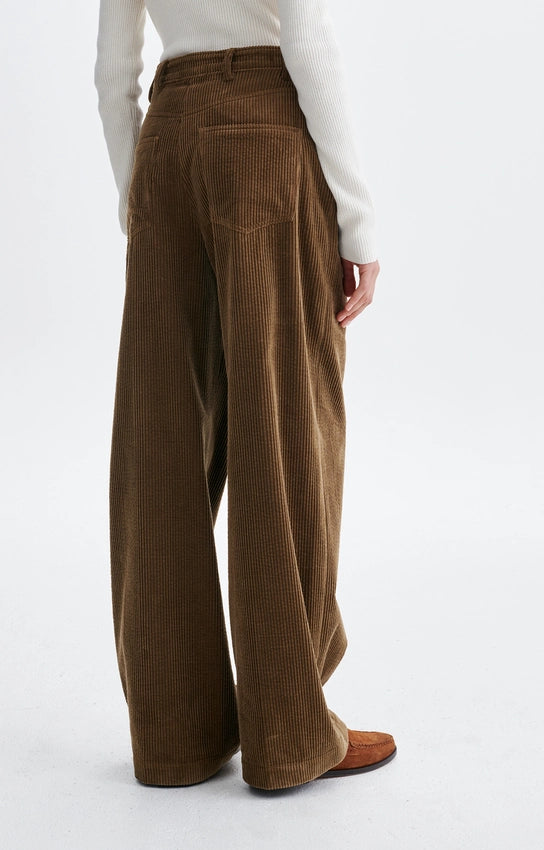 pantalon en velours côtelé, marque Vanessa Bruno, modèle Heric, coloris taupe