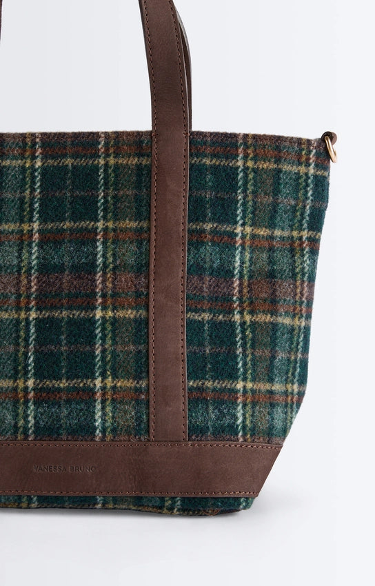 cabas zippé en tissu tartan, marque Vanessa Bruno