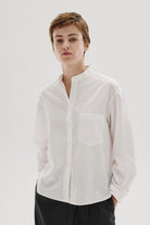 CHEMISE EN SOIE ET COTON , MARQUE POMANDERE , COLORIS BLANC , MODELE 262-9502/13127