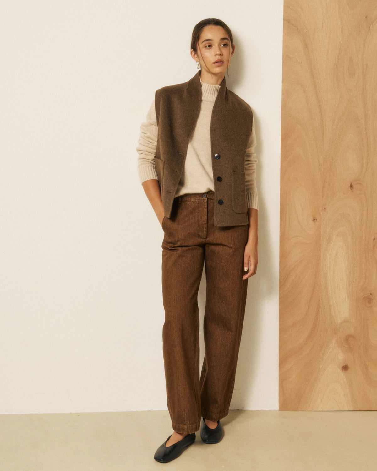 pantalon en denim femme 
modele podium
marque hardford 