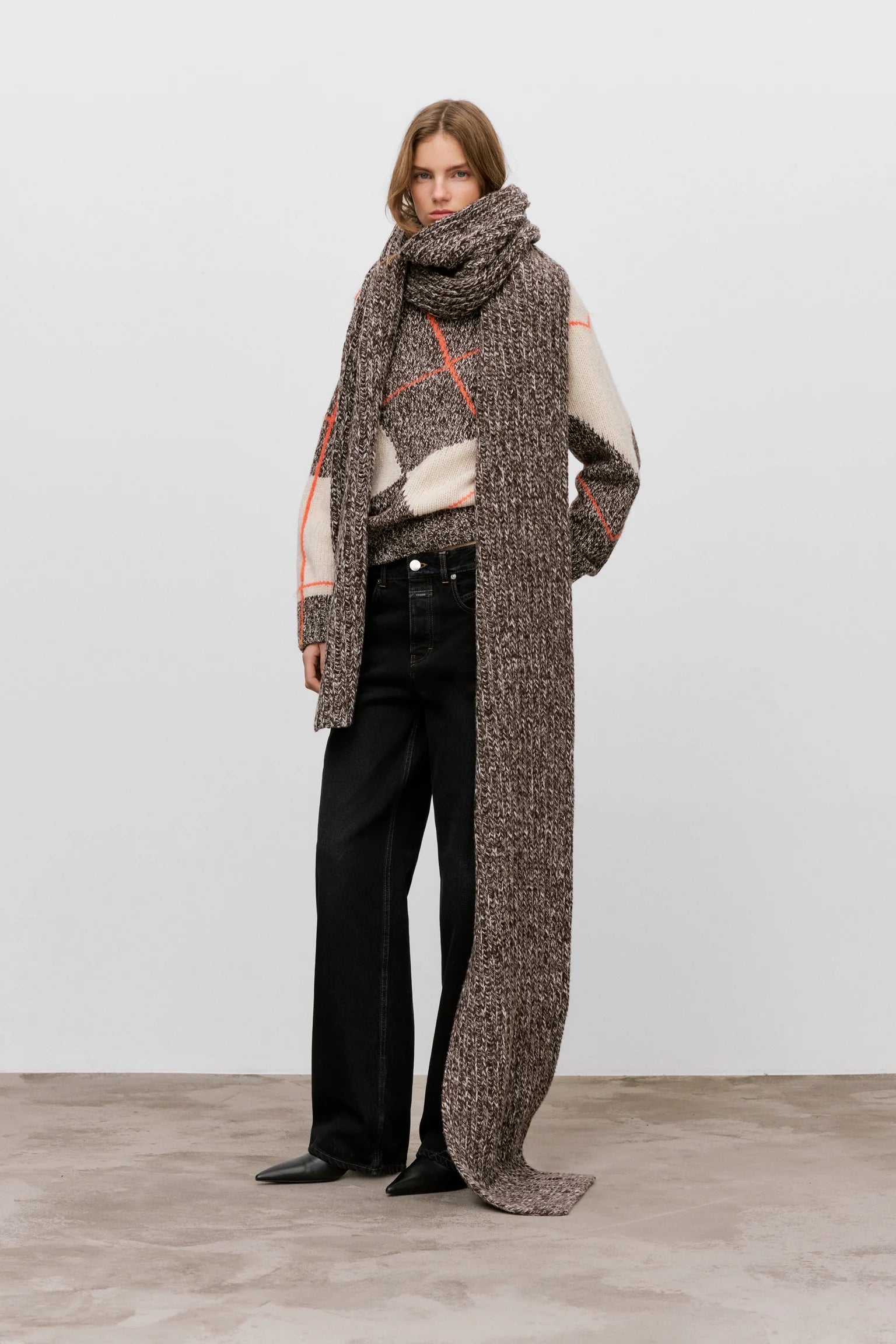 Echarpe en laine C90825 Closed, coloris brown – vue 2