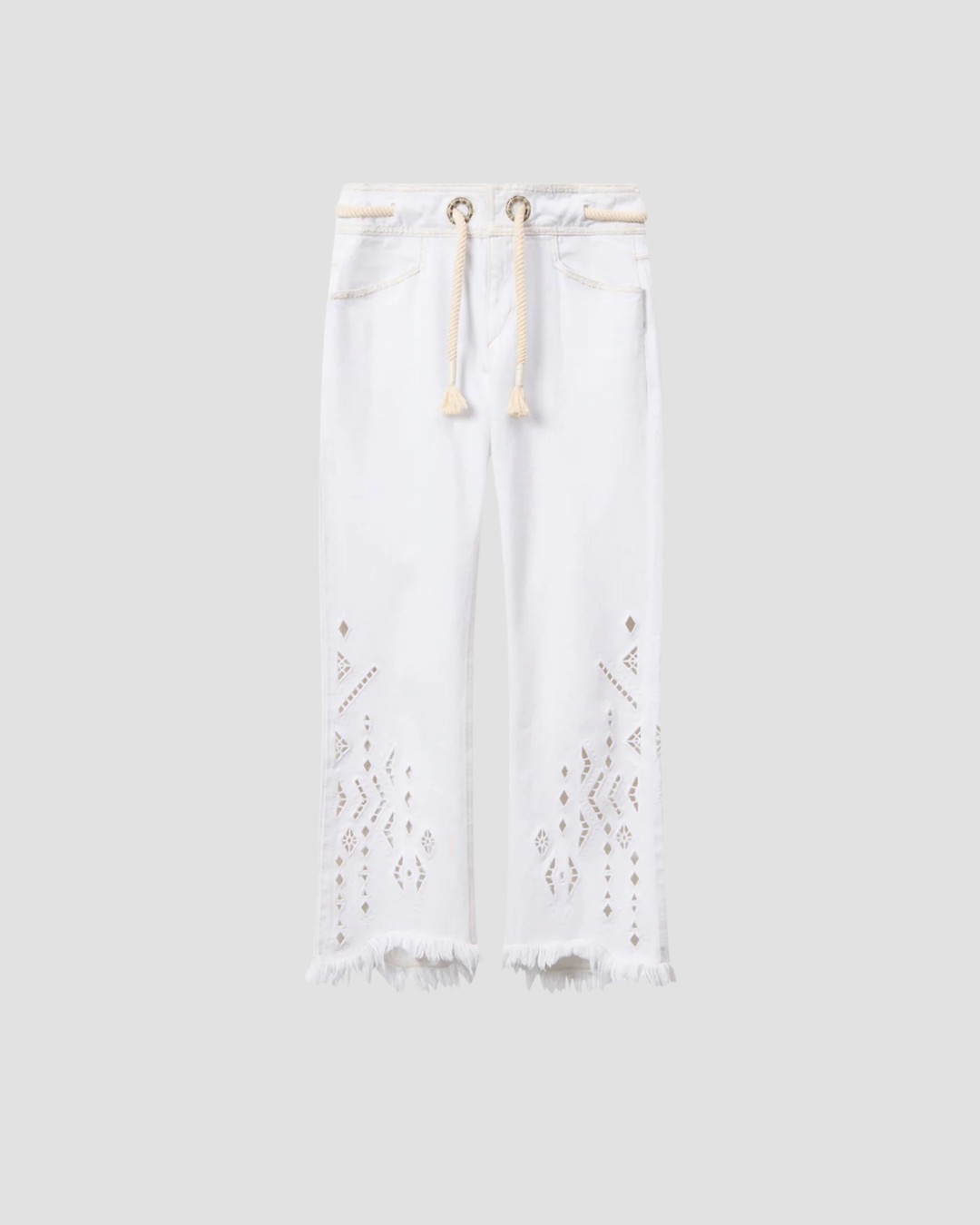 jean blanc isabel marant 
jean brodé 
jean tendance bohème 
jean isabel marant 
défilé isabel marant