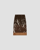 jupe femme  sequins, marque vanessa bruno, coloris marron , modèle Heasy