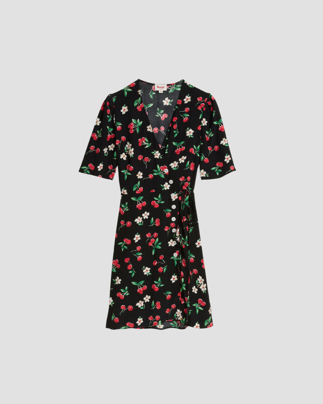 robe courte tendance été 
rétro et allure parisienne avec cette robe imprimé cerise cherry baby