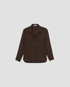 chemise femme , modèle Demo, marque Vanessa Bruno, coloris chocolat 