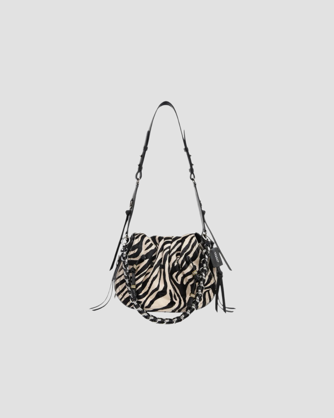 sac bandouliere femme isabel marant 
imprimé zébré très tendance cet hiver 
plusieurs bandoulières pour des portés différents. le sac imprimé est très mode cette saison , notament les imprimés animaliers. le sac en cuir Bolton de chez Isabel Marant est le produit fard à avoir cette saison. son coté mode saura réhausser votre look 