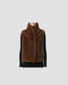gilet en fausse fourrure , marque vanessa bruno, modèle Hélise, coloris chocolat 