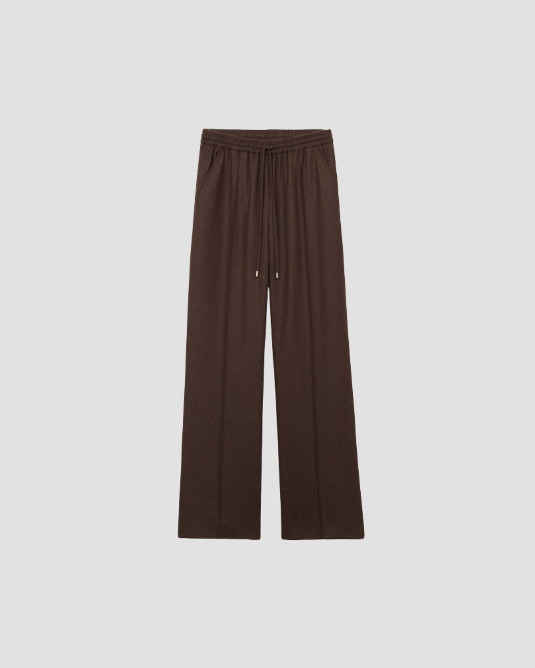 pantalon large en laine et polyamide, marque Vanessa Bruno, modèle Cliff, coloris marron