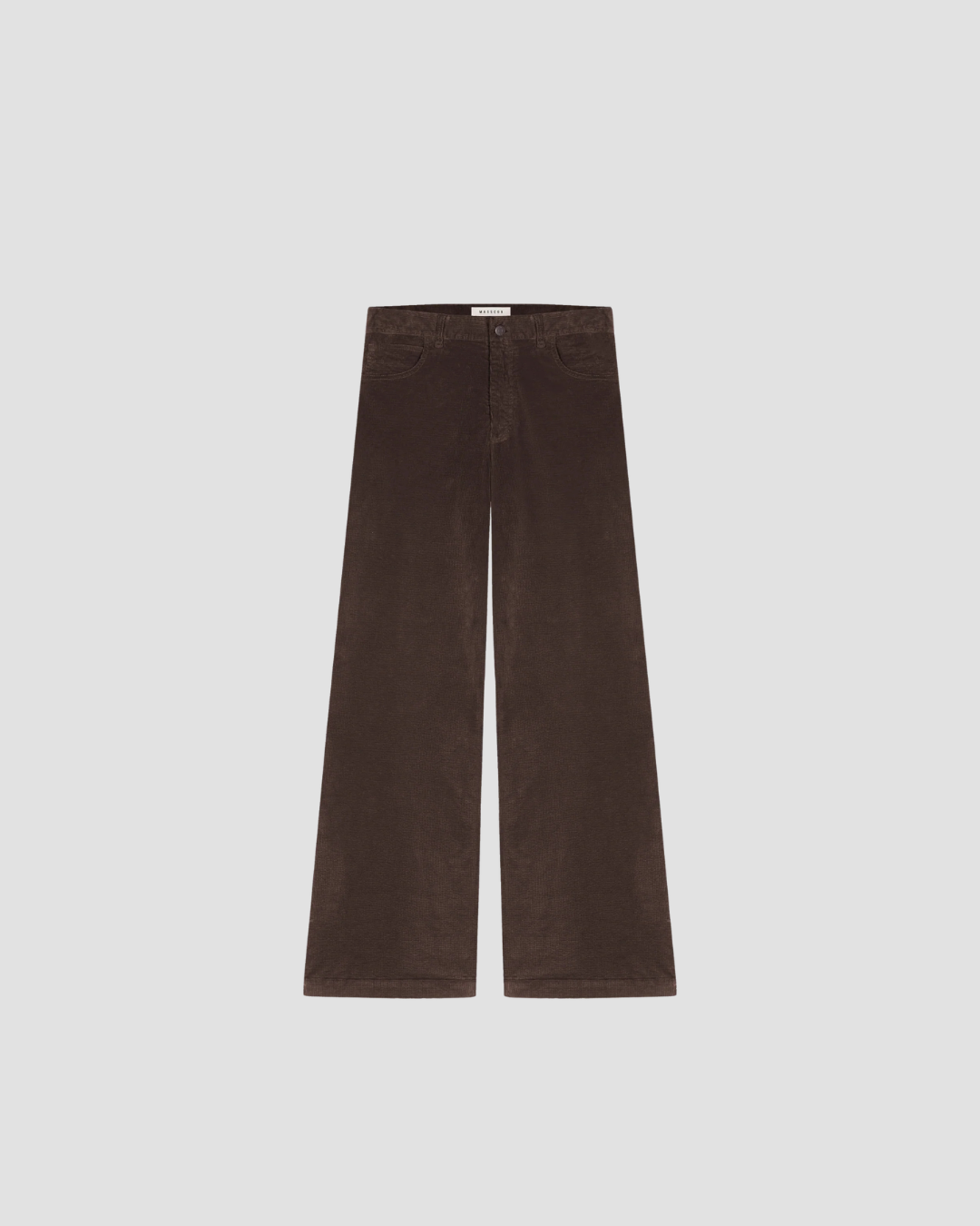 PANTALON EN VELOURS FEMME , COUPE DROITE, MARQUE MASSCOB, COLORIS TAUPE 