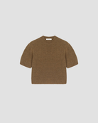 pull manches courte en laine, marque masscob, modele moria, coloris olive 