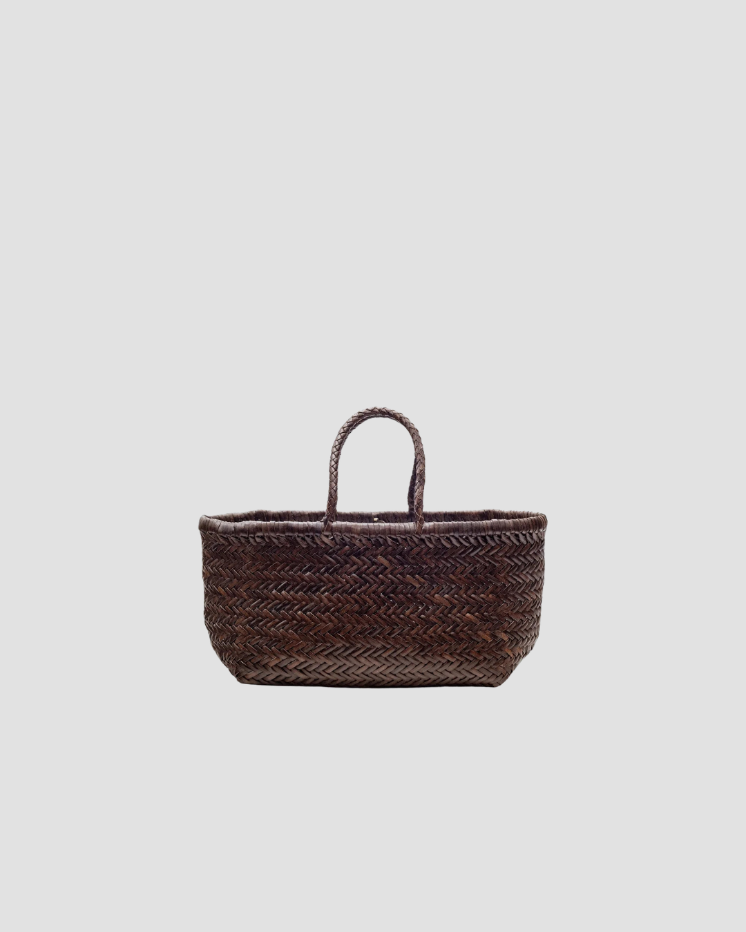 Grand cabas Triple Jump Dragon Diffusion, cuir de veau tressé à la main façon panier, motif chevron diagonal caractéristique, forme spacieuse et non doublée, coloris [tan/marron]