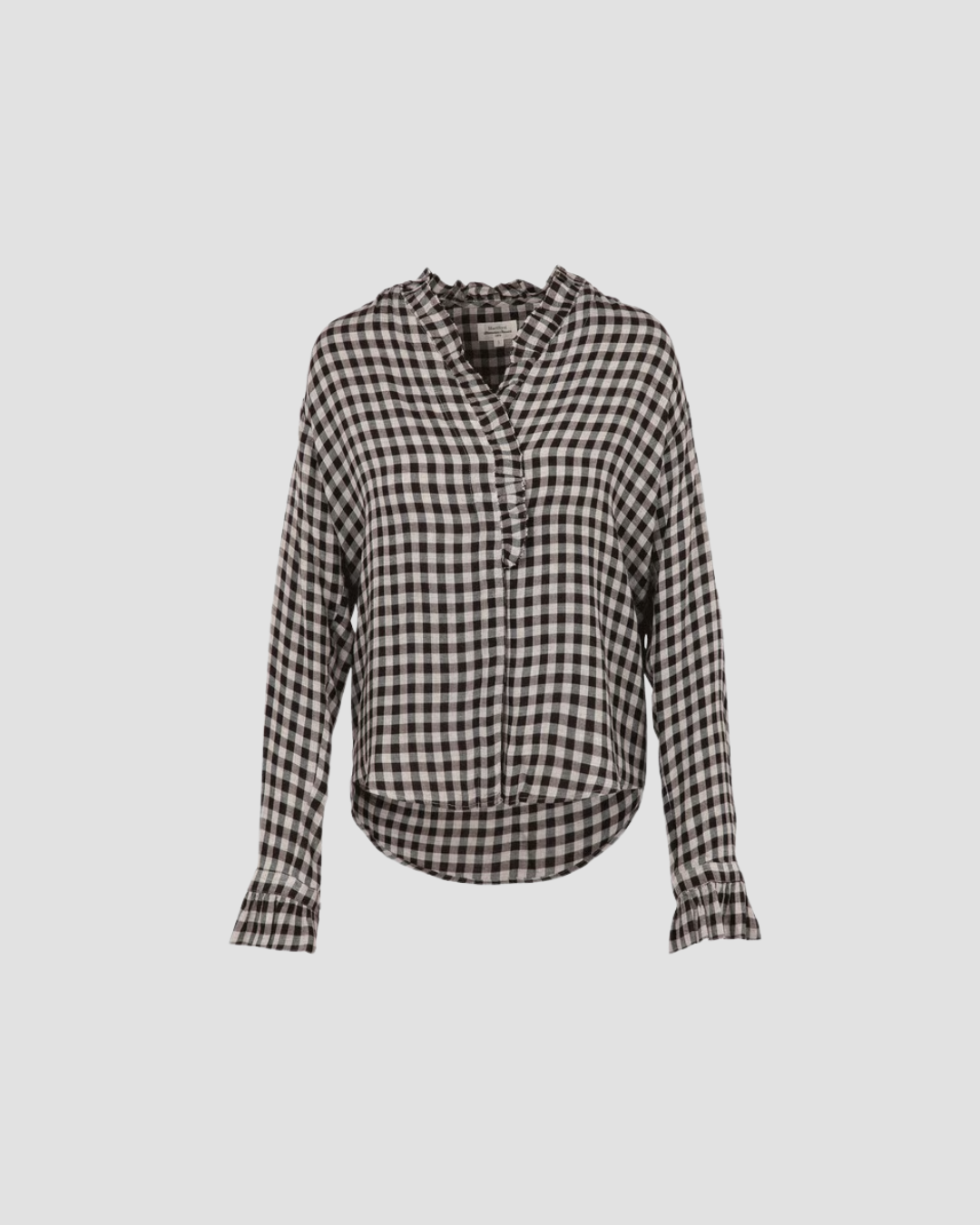 blouse femme à carreaux, marque hardford, modele carmela , coloris gris 