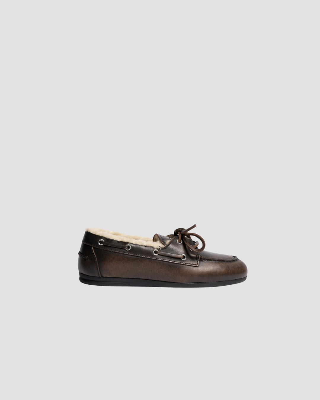 MOCASSINS EN CUIR FOURRÉS , MARQUE POSA , COLORIS MARRON 