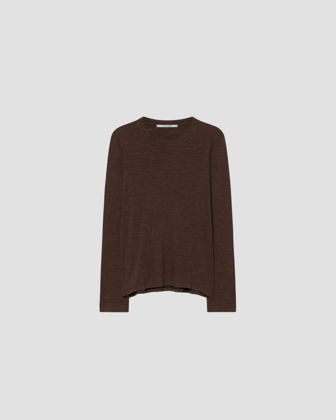 TEE SHIRT MANCHES LONGUE FEMME, EN LAINE , MARQUE POMANDERE , COLORIS MARRON
