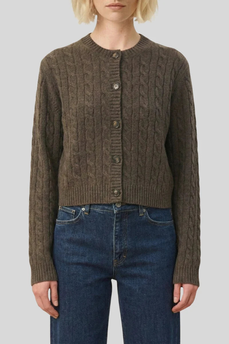 cardigan en laine et cachemire, marque Vanessa Bruno, modèle Hobson, coloris café